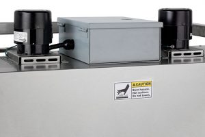 Two independent air flow motors maximize consistent film shrink