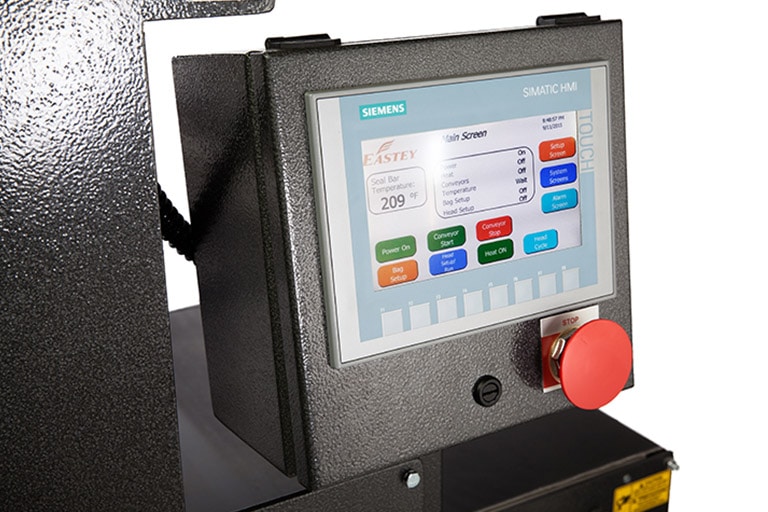 Color PLC touchscreen features simple menus for easy operation, and can be password protected if needed.